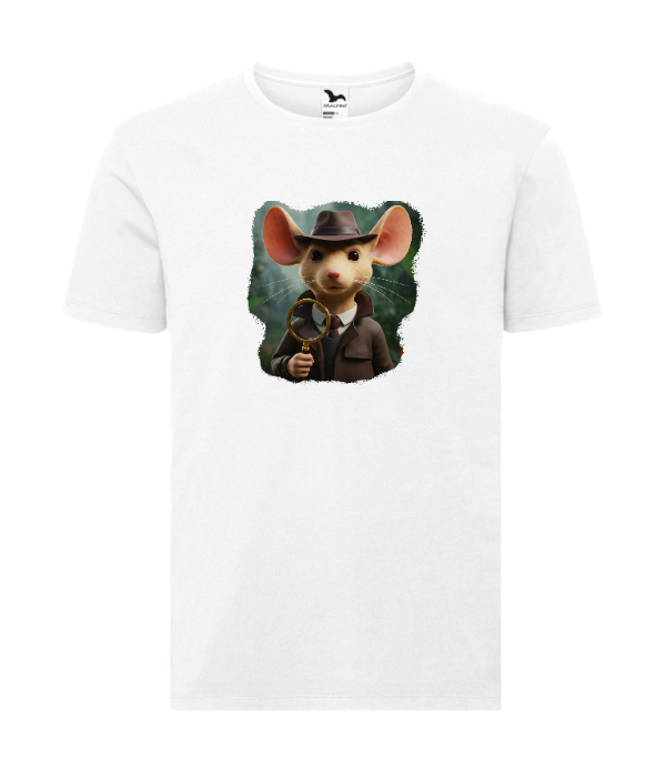 Koszulka Mysz Patrycja - Detektywem z Audiobajek (Biała) - obrazek 3